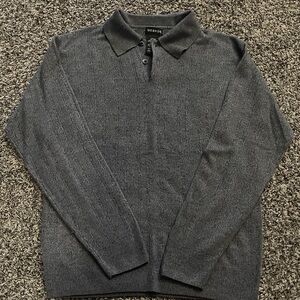 Vintage George Men's Charcoal Polo Sweater (L)